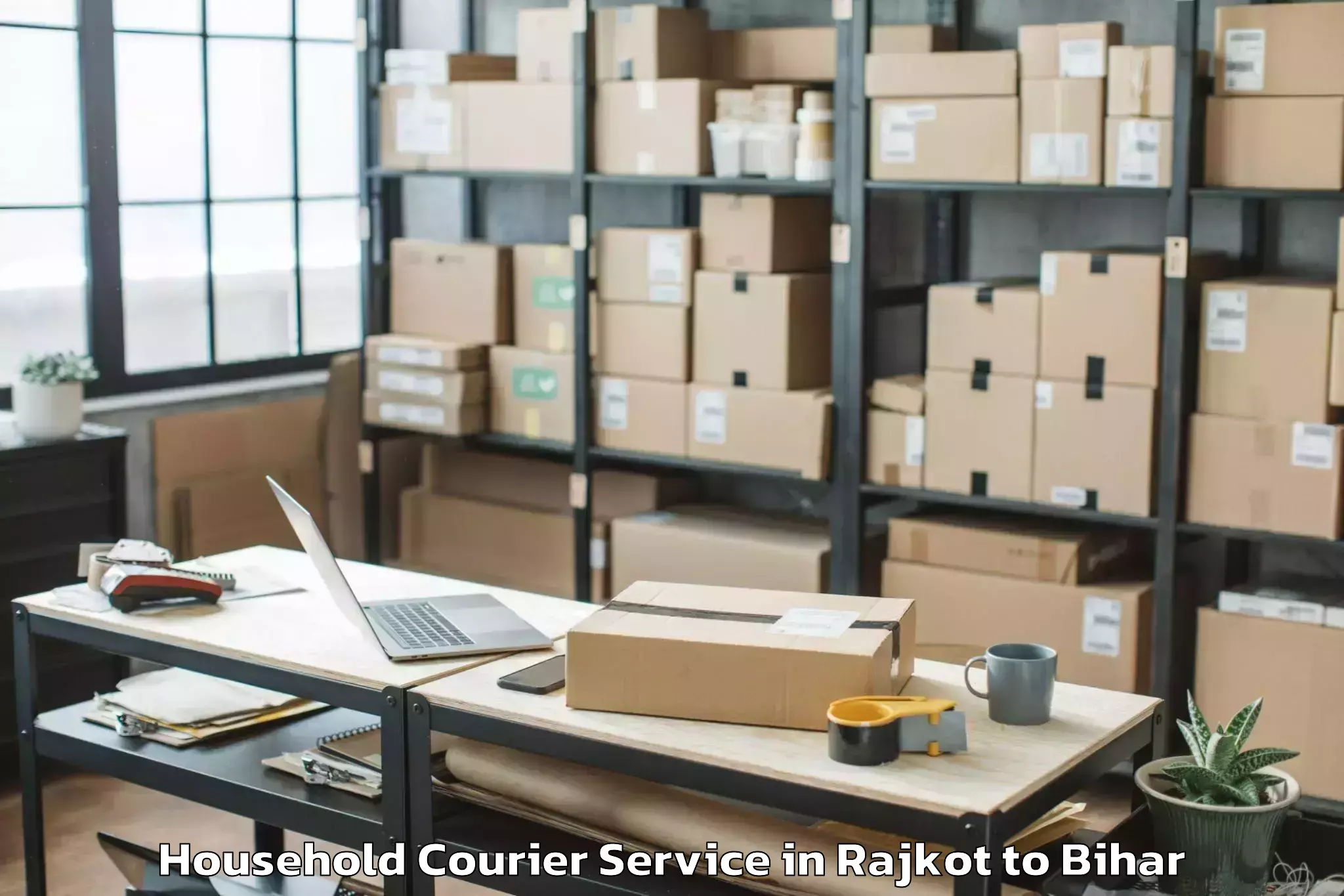 Book Rajkot to Jhanjharpur Household Courier Online